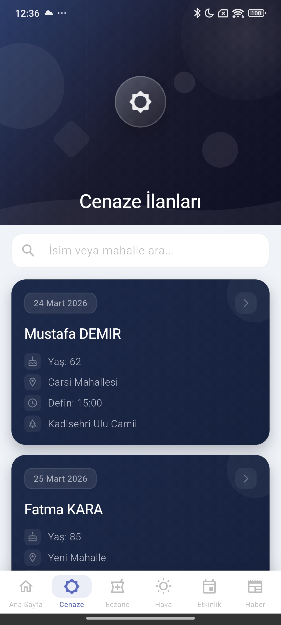 Cenaze İlanları