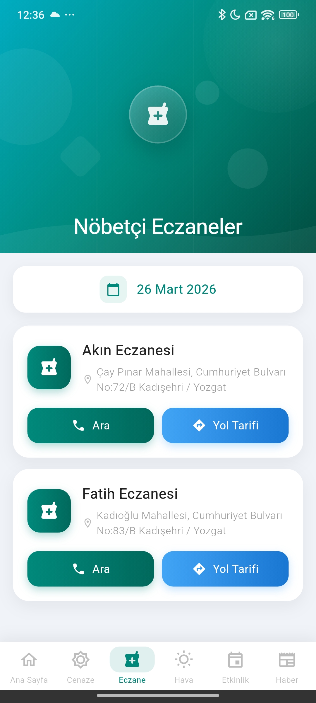 Nöbetçi Eczaneler